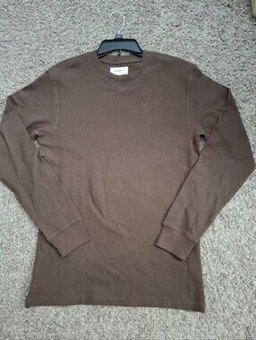 Public Supply Men's Cotton Chocolate Long Sleeve Thermal Shirt Size Medium NWT